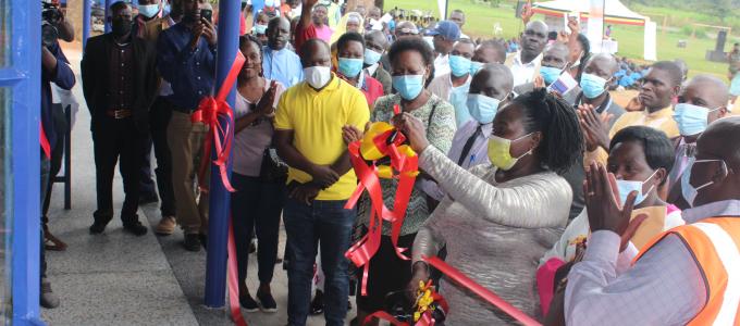 Energy Minister Ruth Nankabirwa Commissioning class rooms constructed by UEGCL under Karuma HPP CDAP at Diima P/S