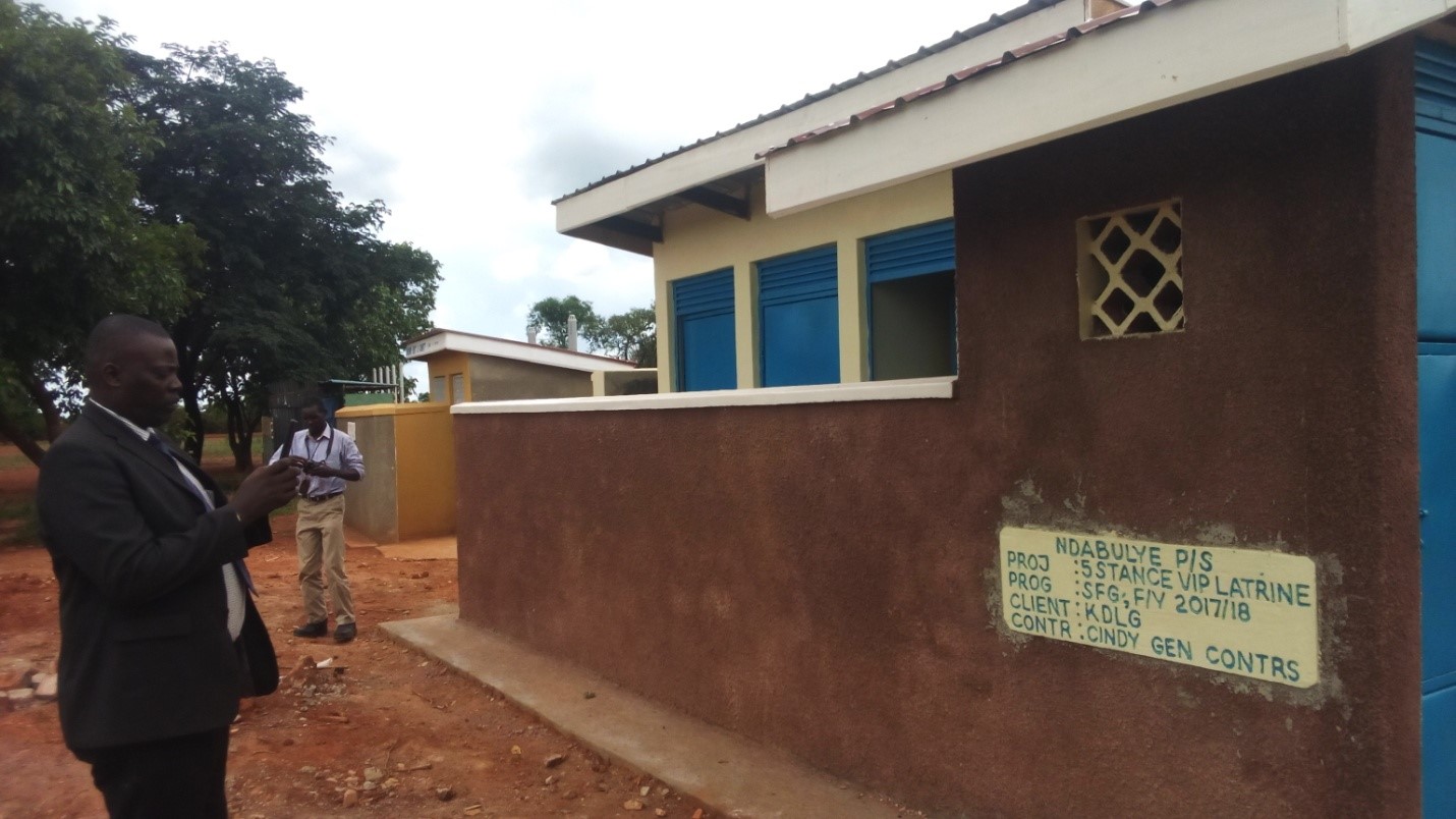 A complete Lined Pit Five star Latrine at Ndabulye Primary School